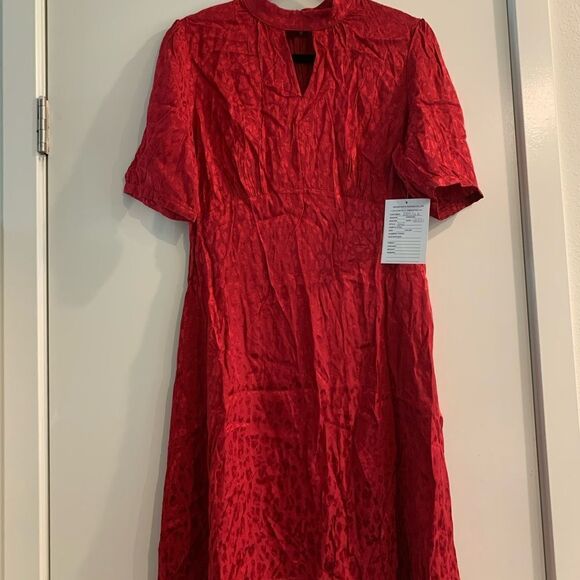 BB Dakota Printed Dark Red Dress NEw without tag - Picture 1 of 5